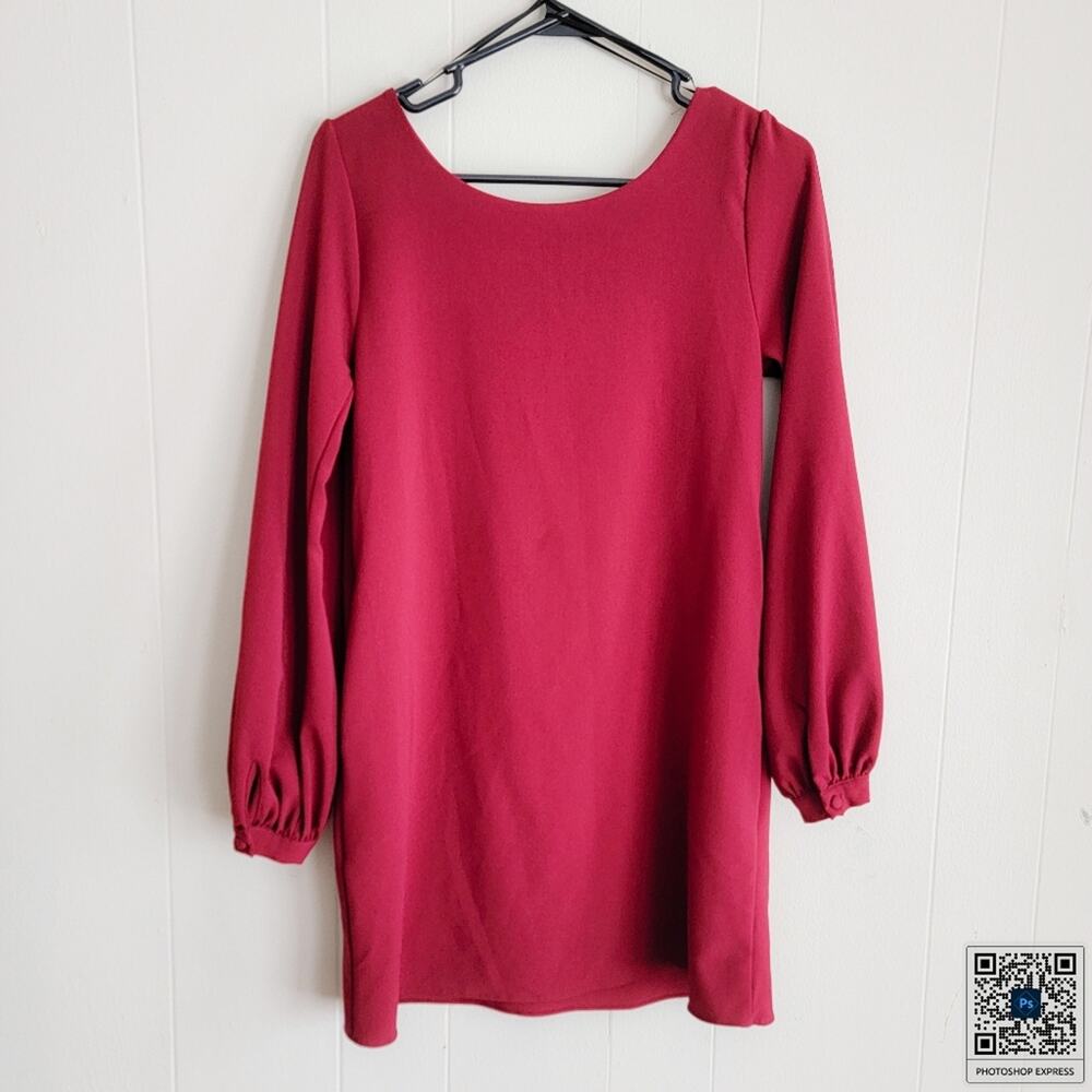 Lulus Status Update Wine Red Mini Shift Dress - image 3